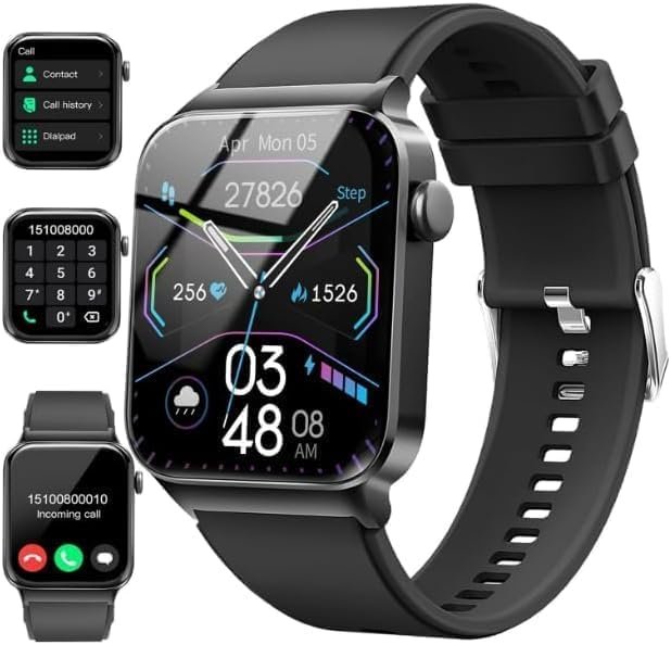 2026 New Smart Watch for Men & Women, Answer & Make Calls, 1.85" HD Touchscreen, Heart Rate Sleep Step Monitor, 110+ Sports Modes, IP68 Waterproof Fitness Tracker for Android & iOS