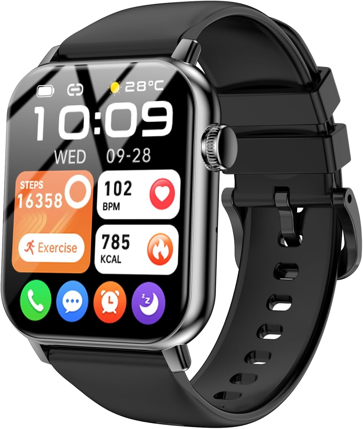 1.83" HD Bluetooth Calling Smart Watch for Men & Women, 120+ Sports Modes, IP68 Waterproof, 24/7 Heart Rate & Sleep Monitor, Fitness Tracker for Android & iOS
