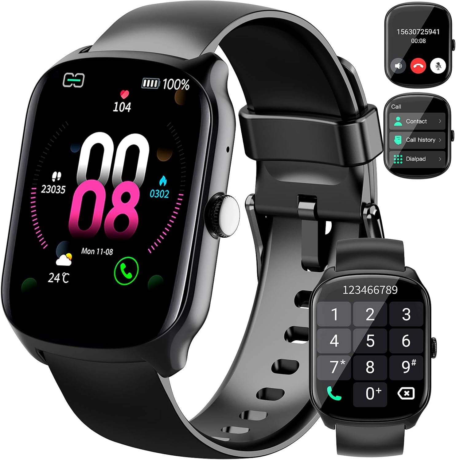 1.95" Curved HD Smart Watch for Men & Women, Bluetooth Calling, 112 Sports Modes, IP68 Waterproof, Heart Rate & Sleep Monitor, Fitness Tracker with Custom Watch Faces, GloryFit App