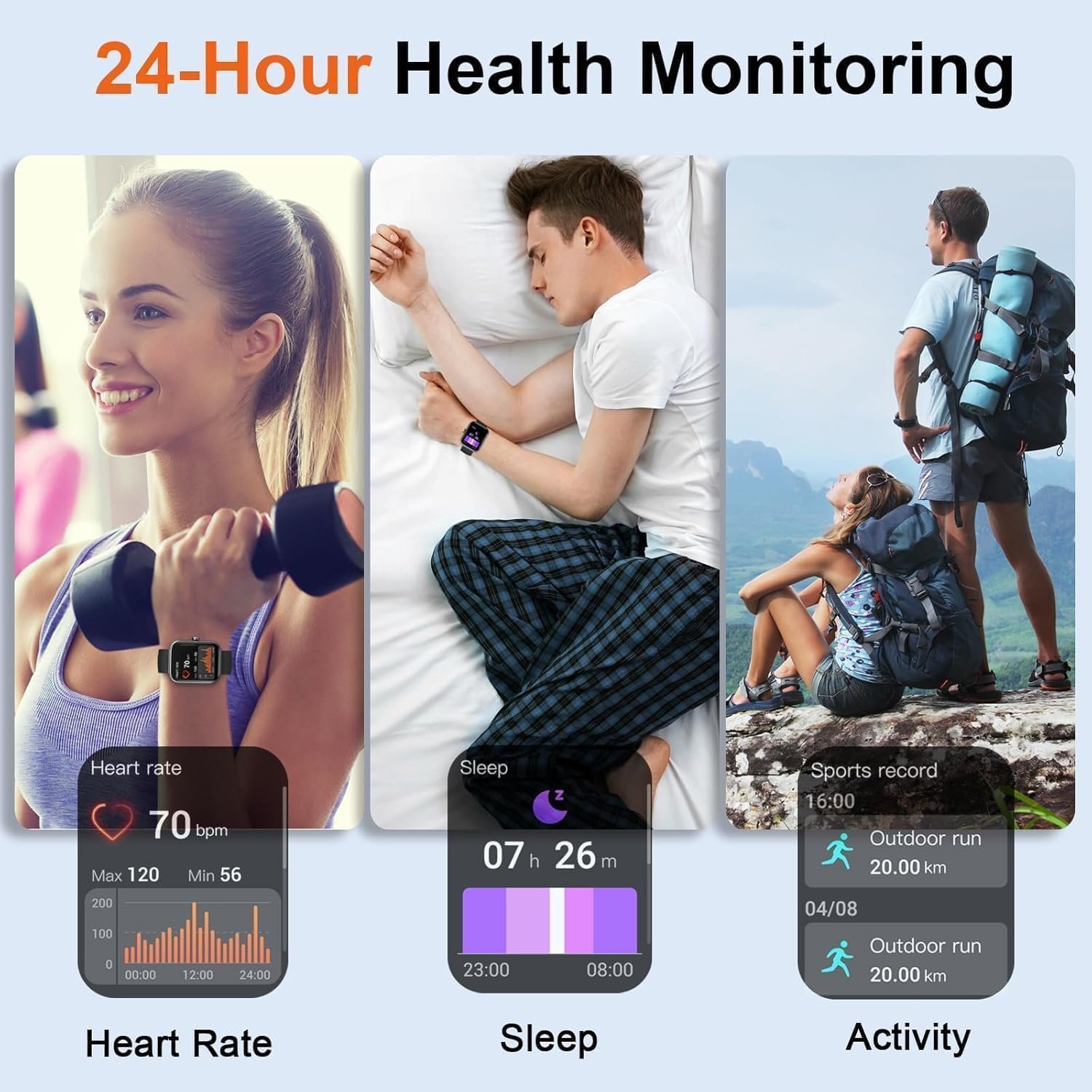 2026 New Smart Watch for Men & Women, Answer & Make Calls, 1.85" HD Touchscreen, Heart Rate Sleep Step Monitor, 110+ Sports Modes, IP68 Waterproof Fitness Tracker for Android & iOS