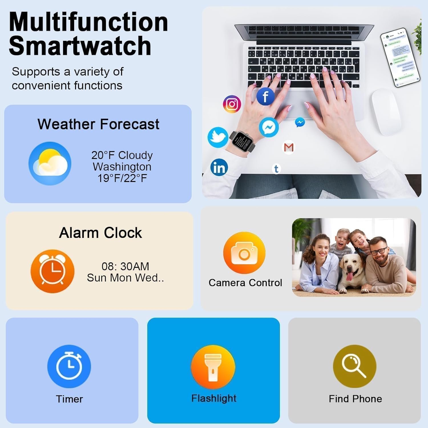 2026 New Smart Watch for Men & Women, Answer & Make Calls, 1.85" HD Touchscreen, Heart Rate Sleep Step Monitor, 110+ Sports Modes, IP68 Waterproof Fitness Tracker for Android & iOS