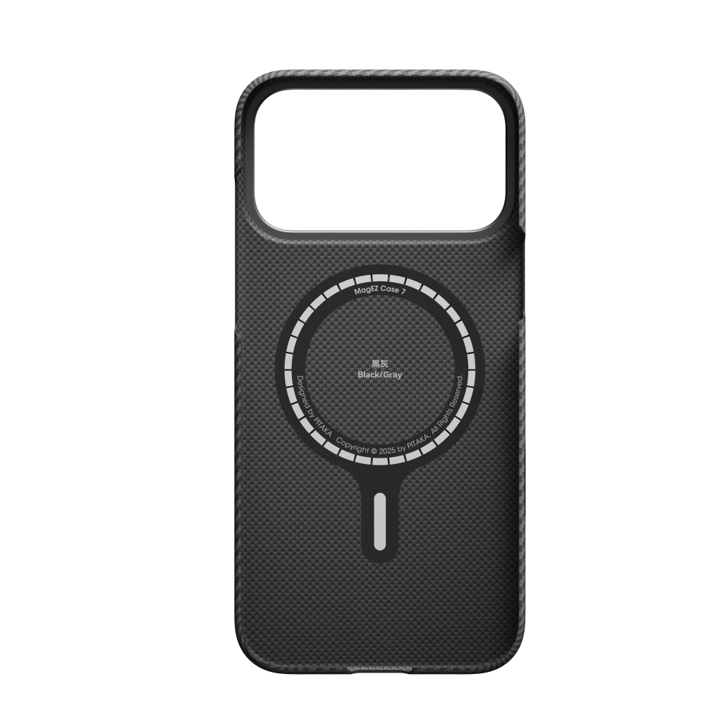 iPhone 17 Pro Max Edge Case 600D Black/Grey (Twill) (PitaTap™)