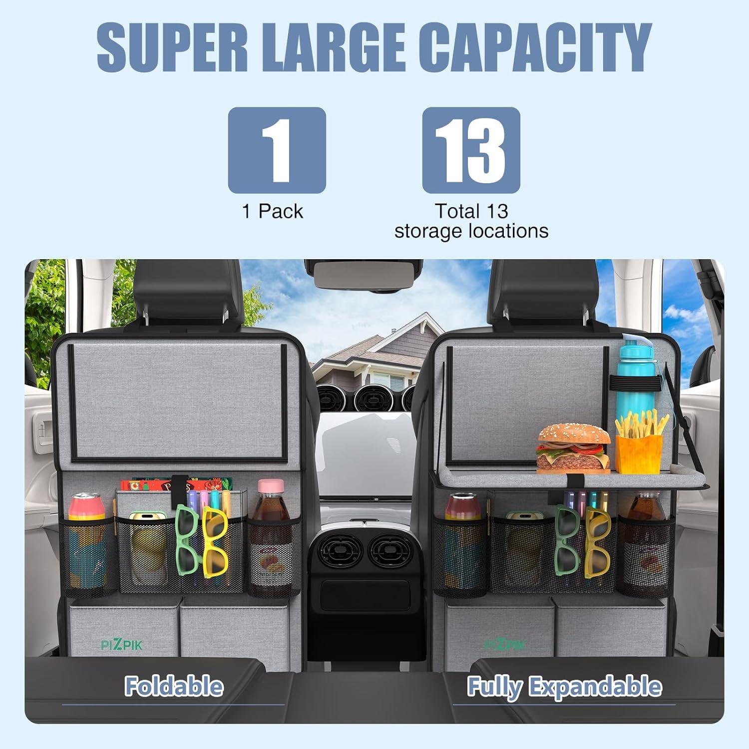 Car Backseat Organizer with Tablet Holder