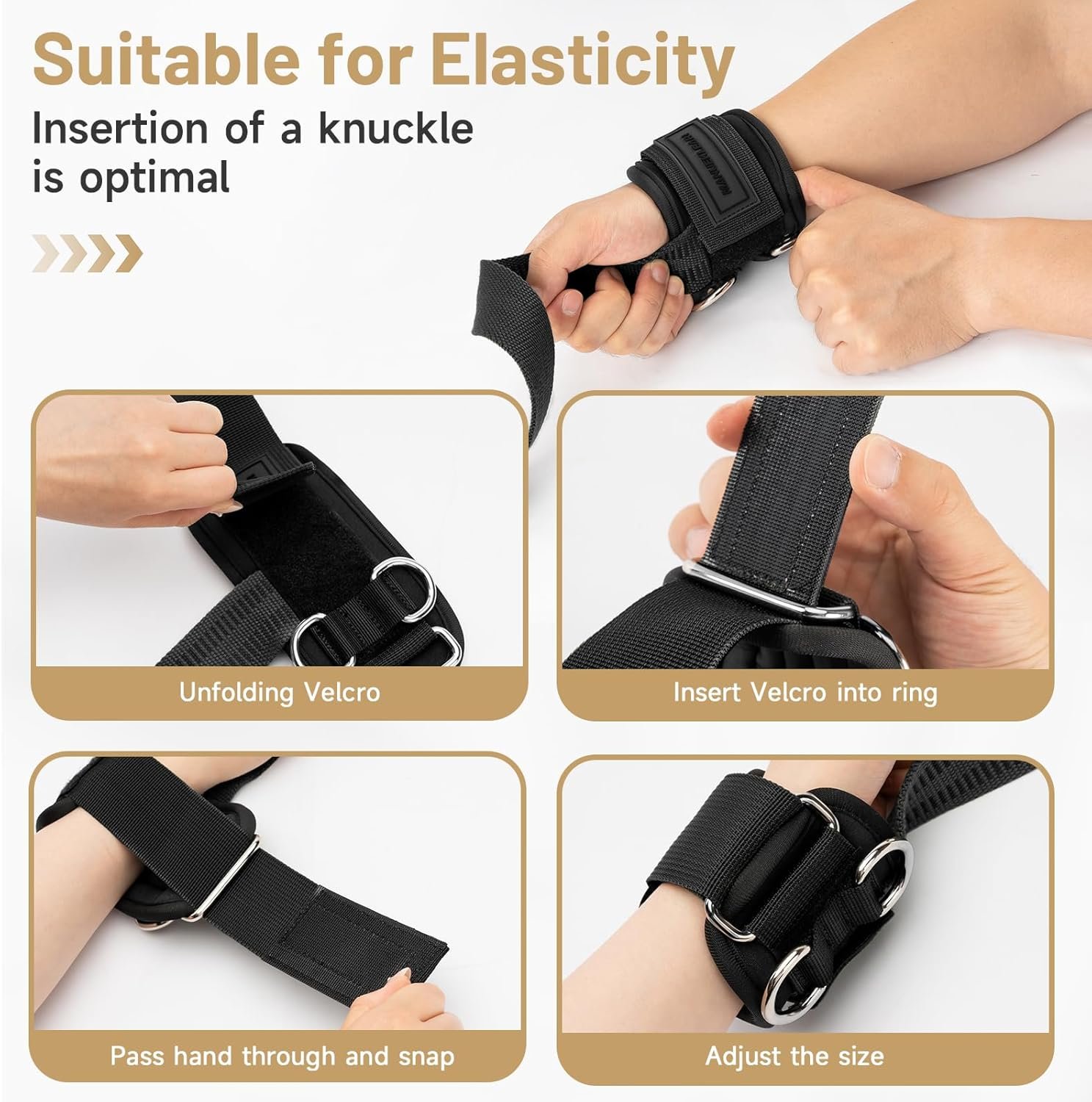 Non-Slip Wrist Straps for Weightlifting Deadlifting