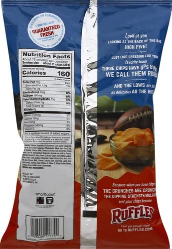 Ruffles Potato Chips, Cheddar & Sour Cream, 12.5 oz Party Size Bag