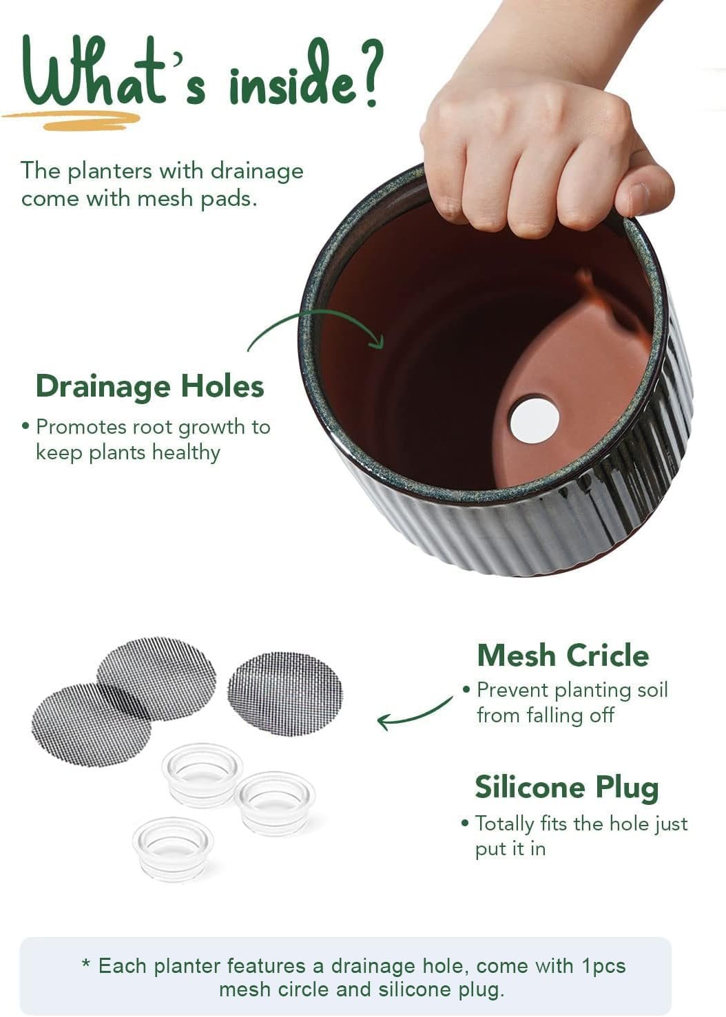 Ceramic Plant Pots with Drainage Holes