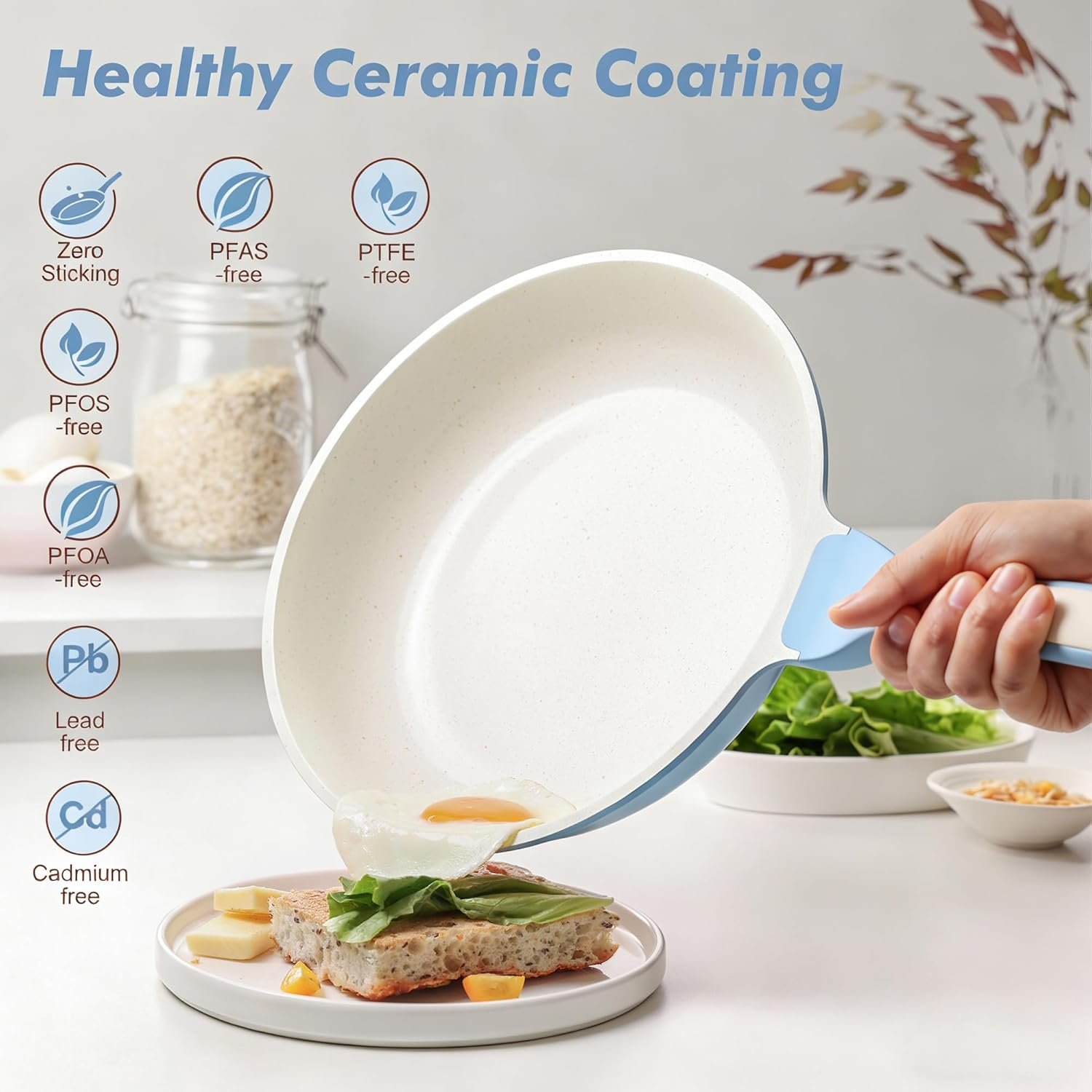 Nonstick Ceramic Frying Pan 9.5-Inch