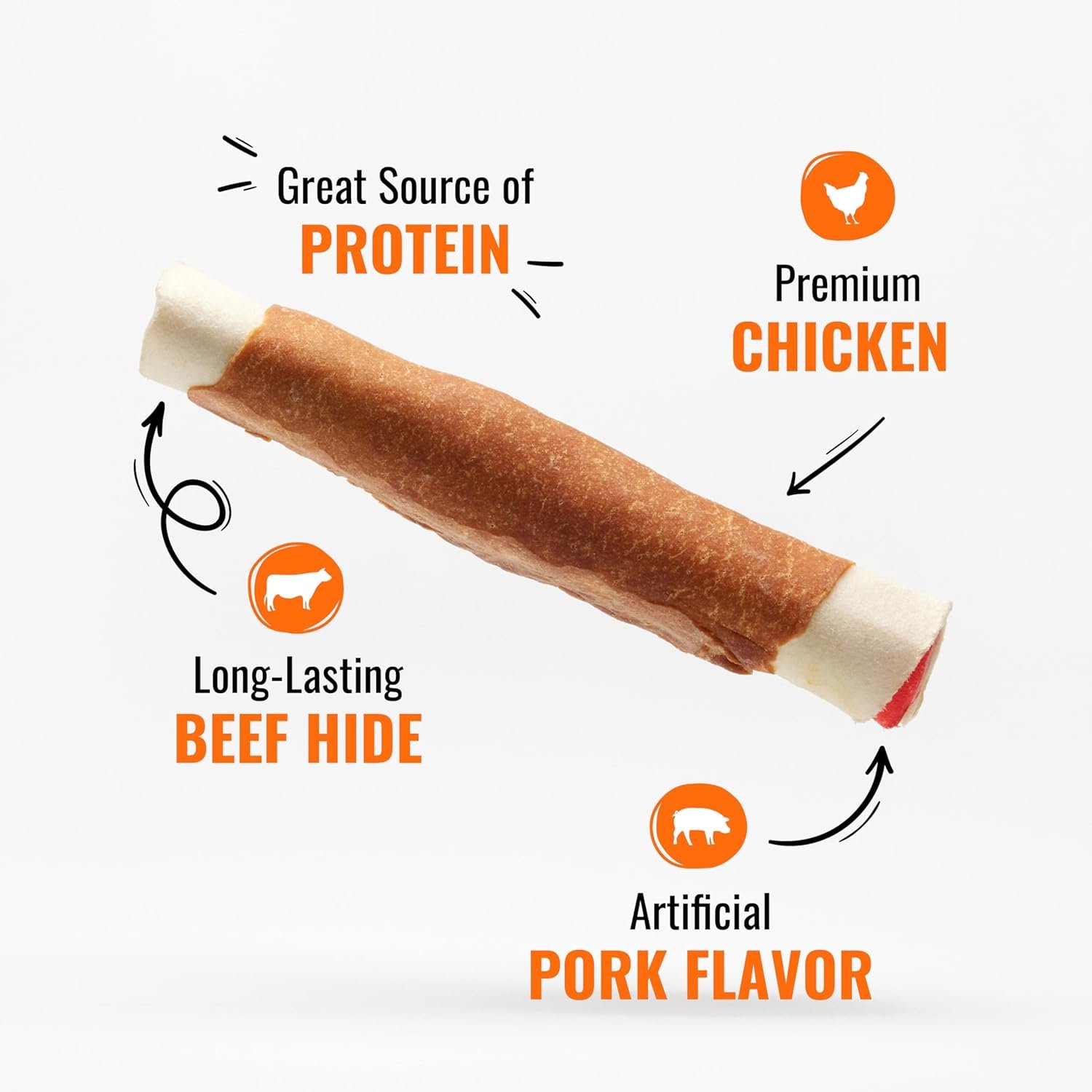 Triple Flavor Rolls Treats for Large Dogs