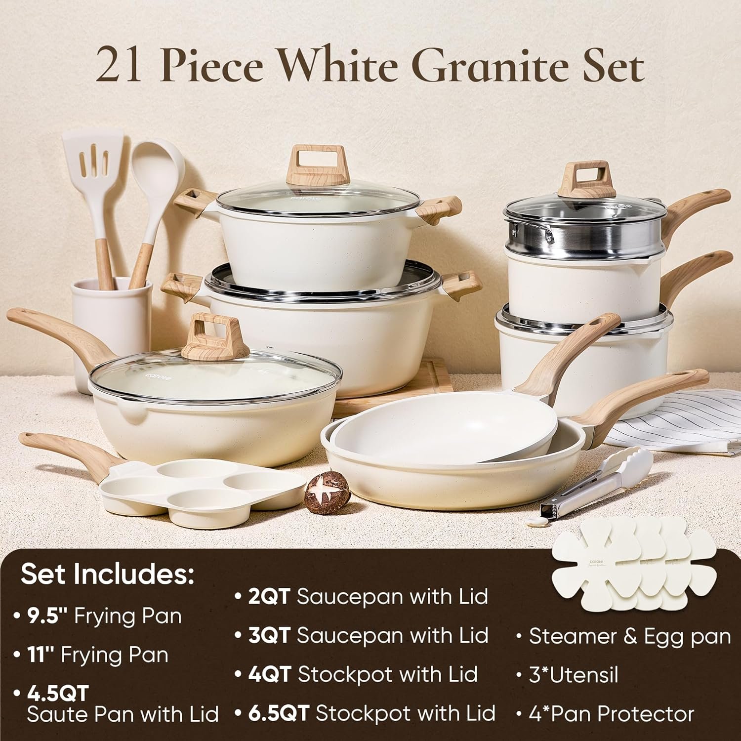 21Pcs Pots and Pans Set