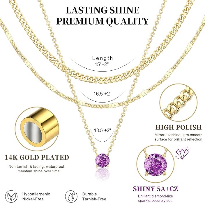 Gold Layered Necklaces for Women,