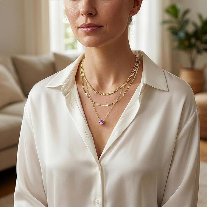 Gold Layered Necklaces for Women,